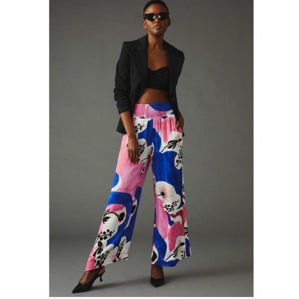 Anthropologie Lisa Sander x Maeve Abstract Print Wide-Leg Pants Sz M